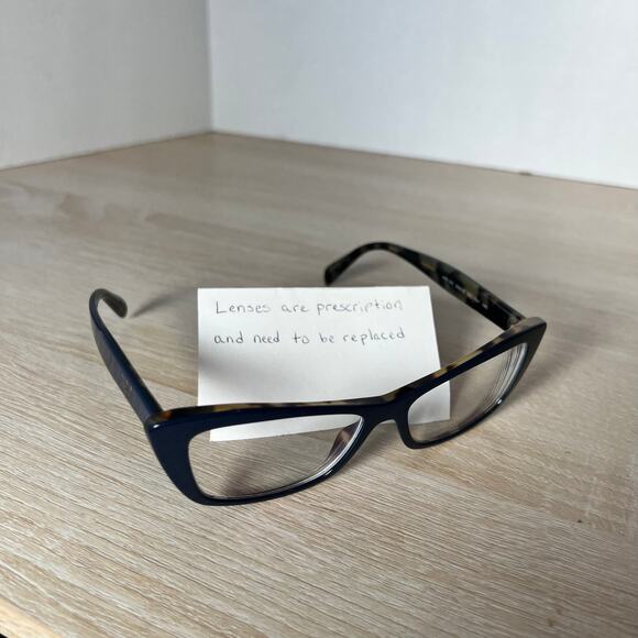 Prada VPR15X 05C-1O1 Eyeglasses Blue Tortoise Cat Eye Full Rim 53-15-140 - Picture 1 of 9